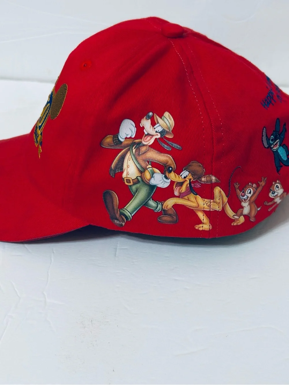 Disneyland Resort 50th Anniversary Red Mickey Mouse Baseball Cap VTG size Youth